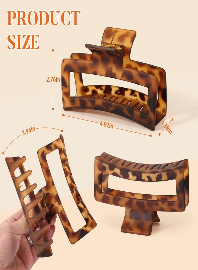Auseibeely 4 Pack 5 Inch Extra Large Claw Clips for Thick Hair, Jumbo Tortoise Shell Claw Clip for Women Girls, Big Square Hair Clips for Thick/Long/Curly Hair, Non-slip Banana Jaw Accessories - Image 2